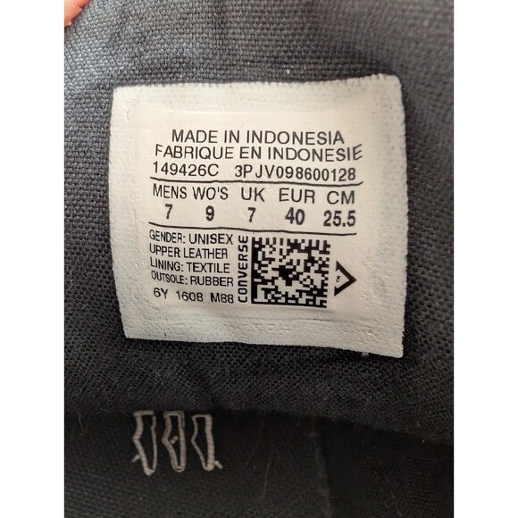 Converse Chuck Taylor All-Star High Street Black Leather Mid-Rise Shoes M7 W8 - Picture 10 of 10